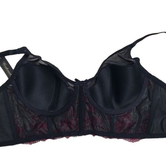 Fredericks Of Hollywood 36D Black & Red Lace Underwire Bra - Picture 5 of 5